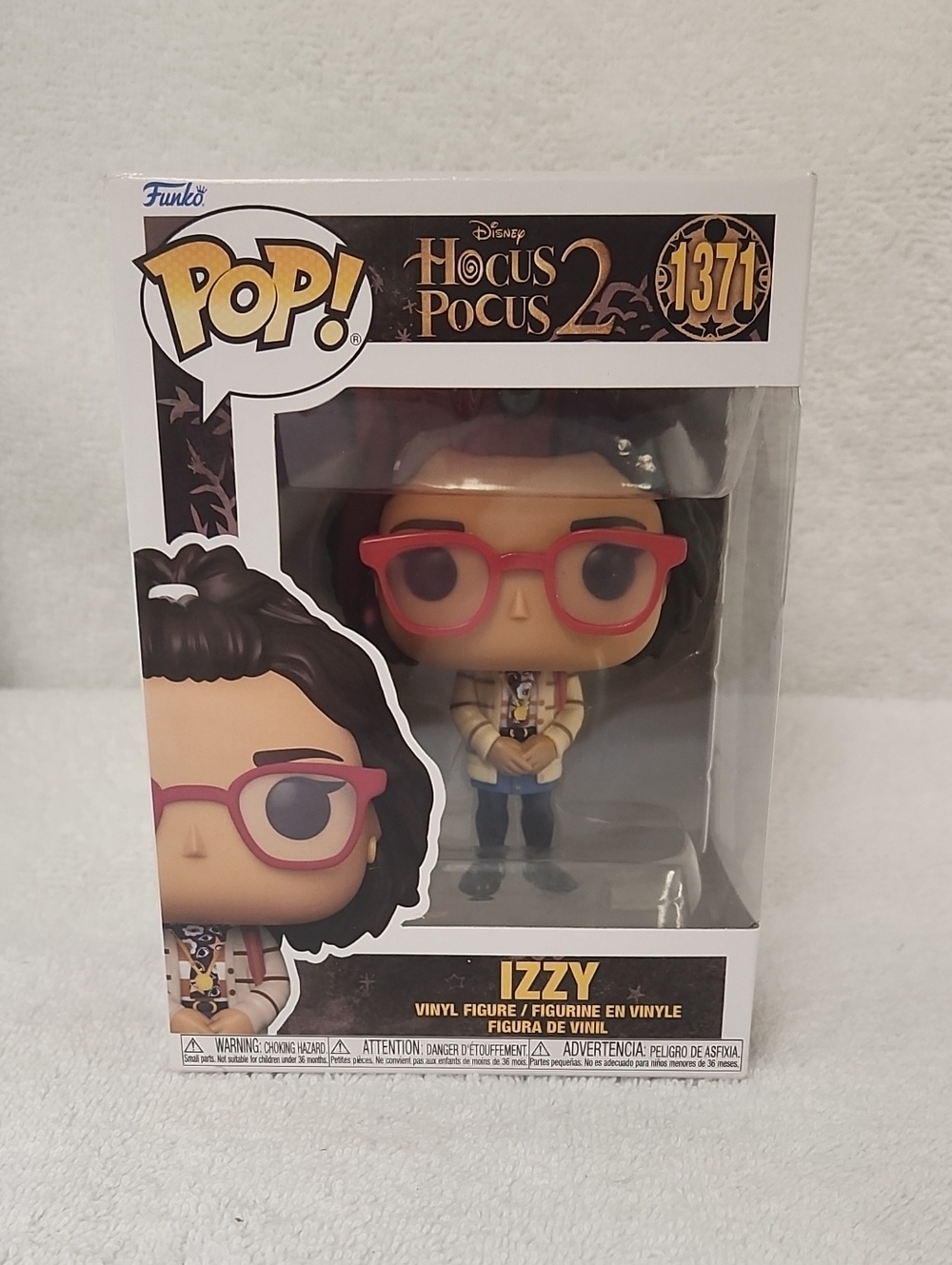 Funko Pop! Hocus Pocus 2 Izzy Vinyl Figure - Red Glasses, Black Hair, Tan Jacket